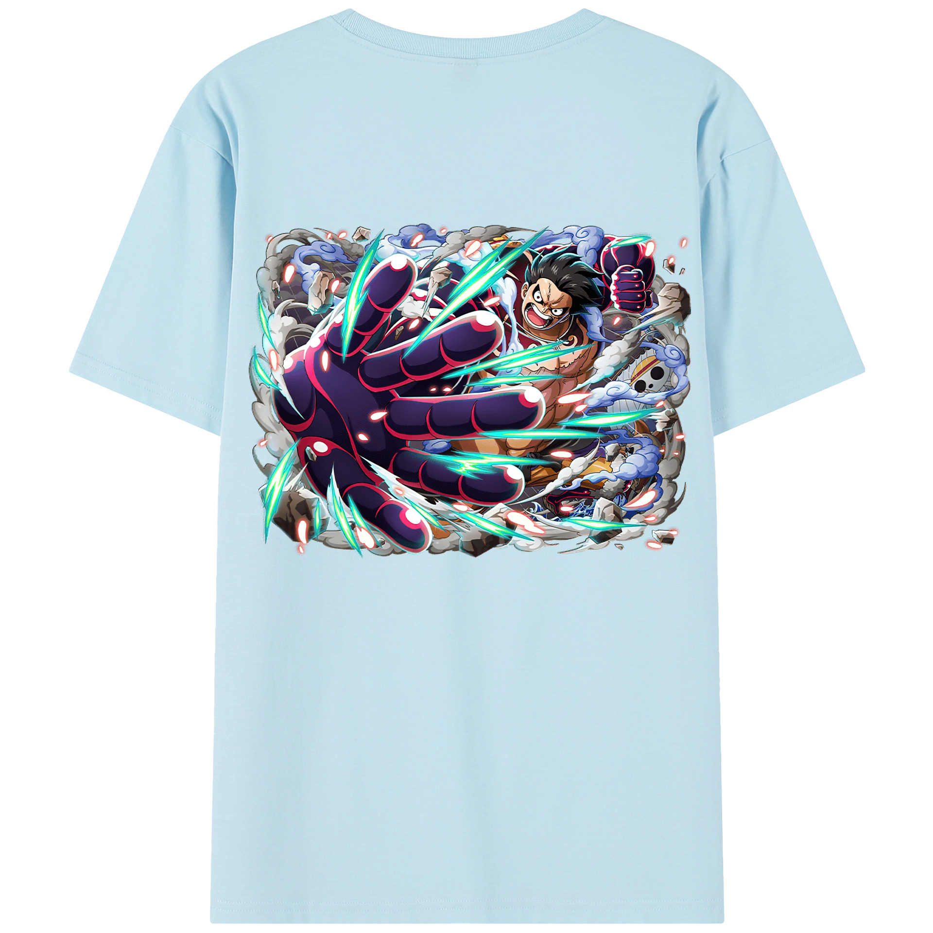 ワンピース モンキー・D・ルフィ ONE PIECE Monkey D. Luffy 綿100％半袖Tシャツ（背面プリント）